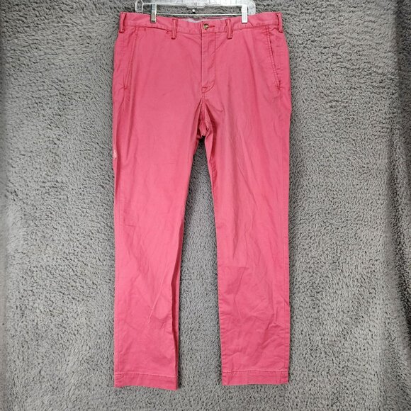 Polo Ralph Lauren Pants Mens 36x34 Pink Stretch Mid Rise Straight Fit Chino NWT